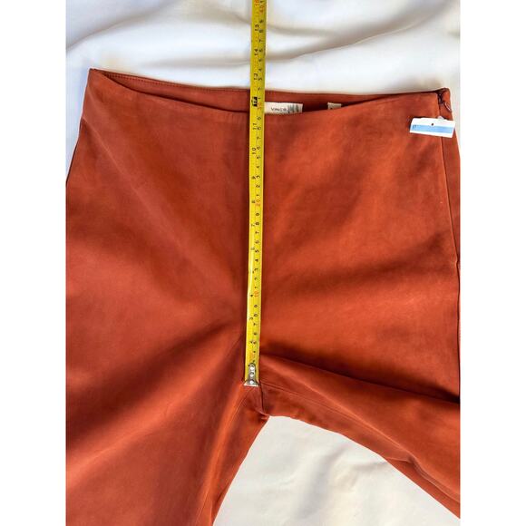Vince Pants Size 6 Fall Culottes Suede Wide Leg Cropped in Brick Red Orange - Picture 13 of 16